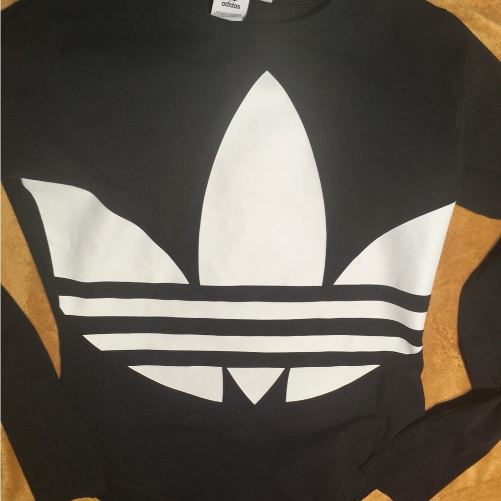 Adidas Women's Black and White Logo Bodysuit Size Large